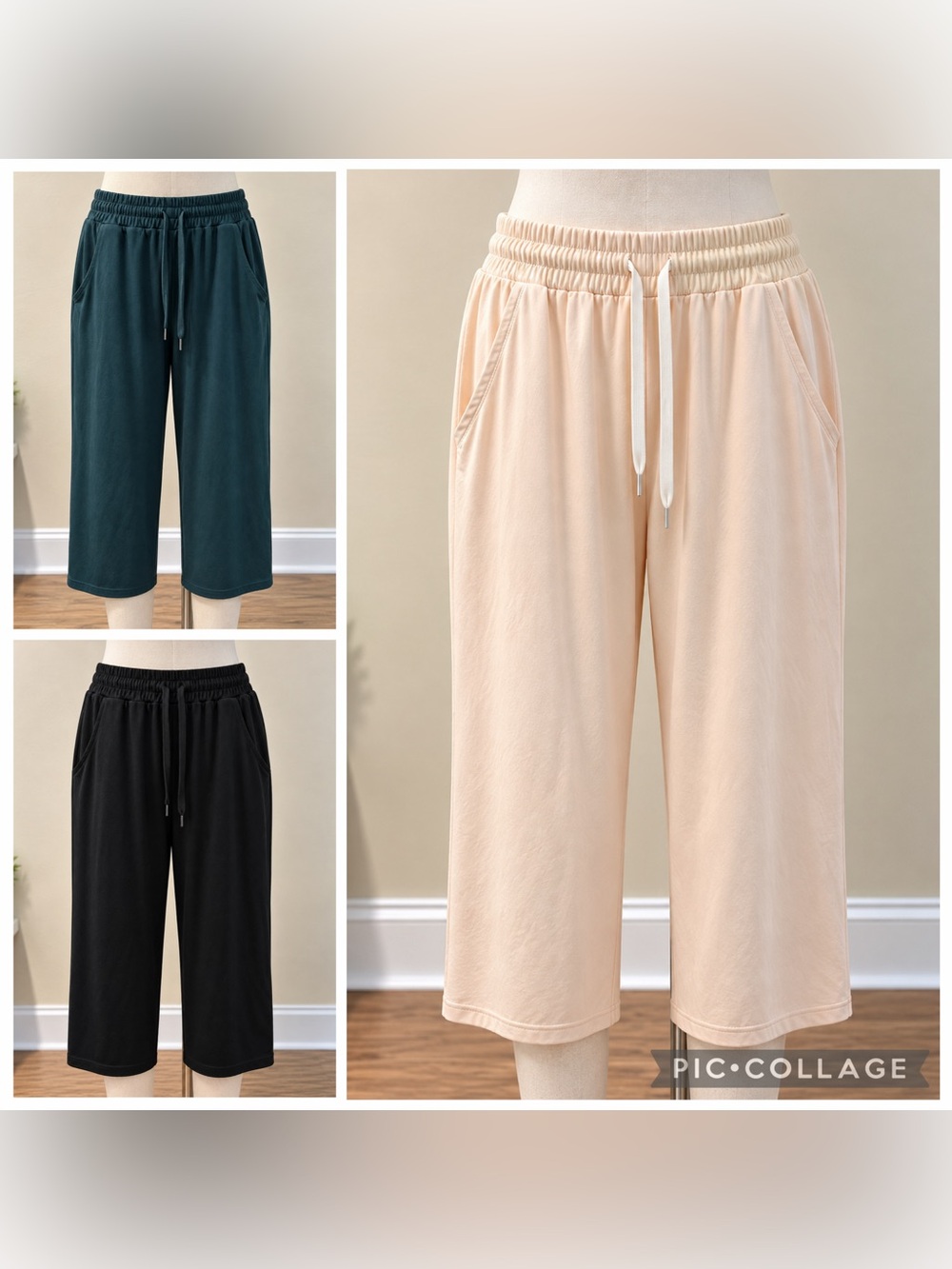 REAL ESSENTIALS Cropped Lounge Pants size XL Lot of 3